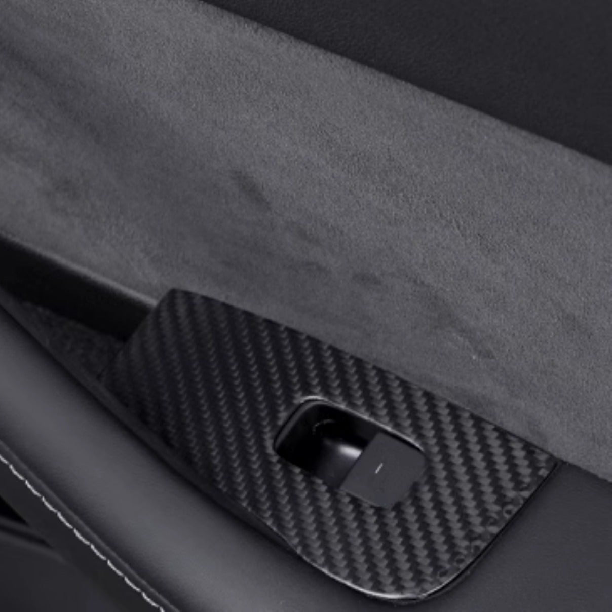 Dry Carbon Fiber Window & Door Switch Covers for Model Y / Model 3(Left Hand Drive)