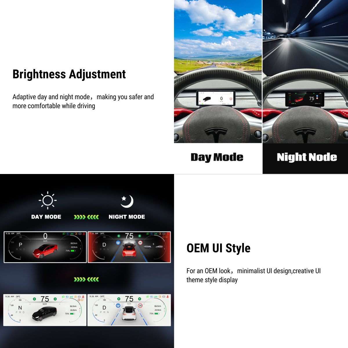 TESERY 6.2'' Dashboard Screen Display for Tesla Model 3 / Model Y