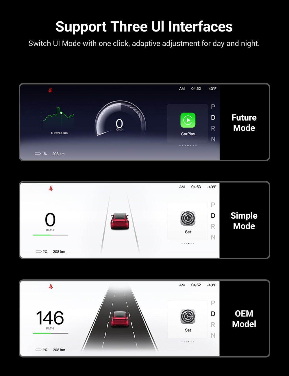 TESERY 8.9'' Dashboard Display with Ambient Lighting for Model 3 Highland / Model Y Juniper