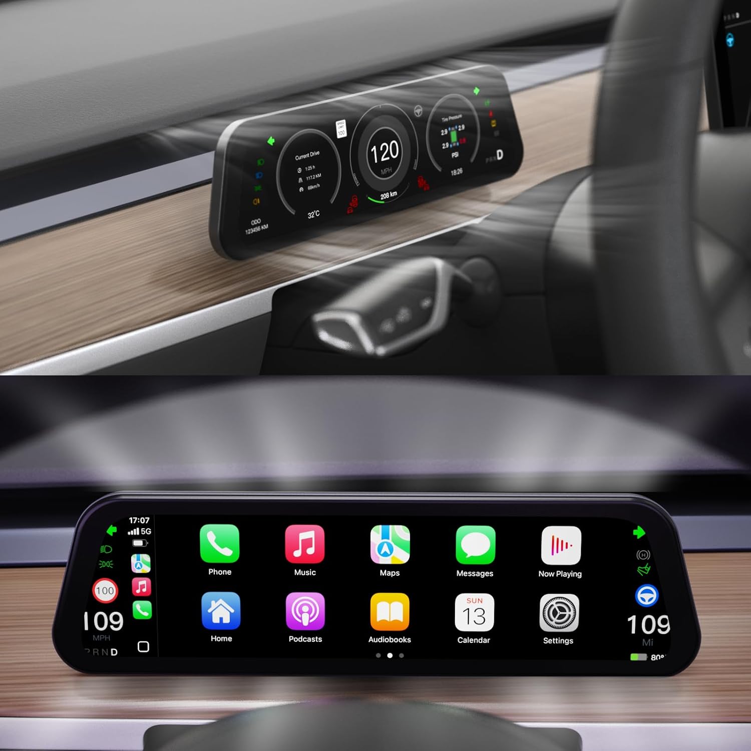 TESERY 9.6 Inch Instrument Cluster Dashboard Display for Model 3 / Y