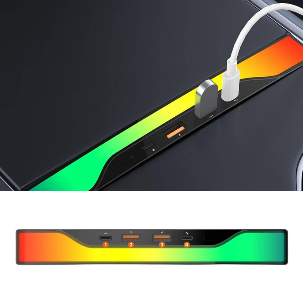 Center Console USB Hub with Ambient Lighting for Model 3 Highland/ Model Y Juniper | TESERY