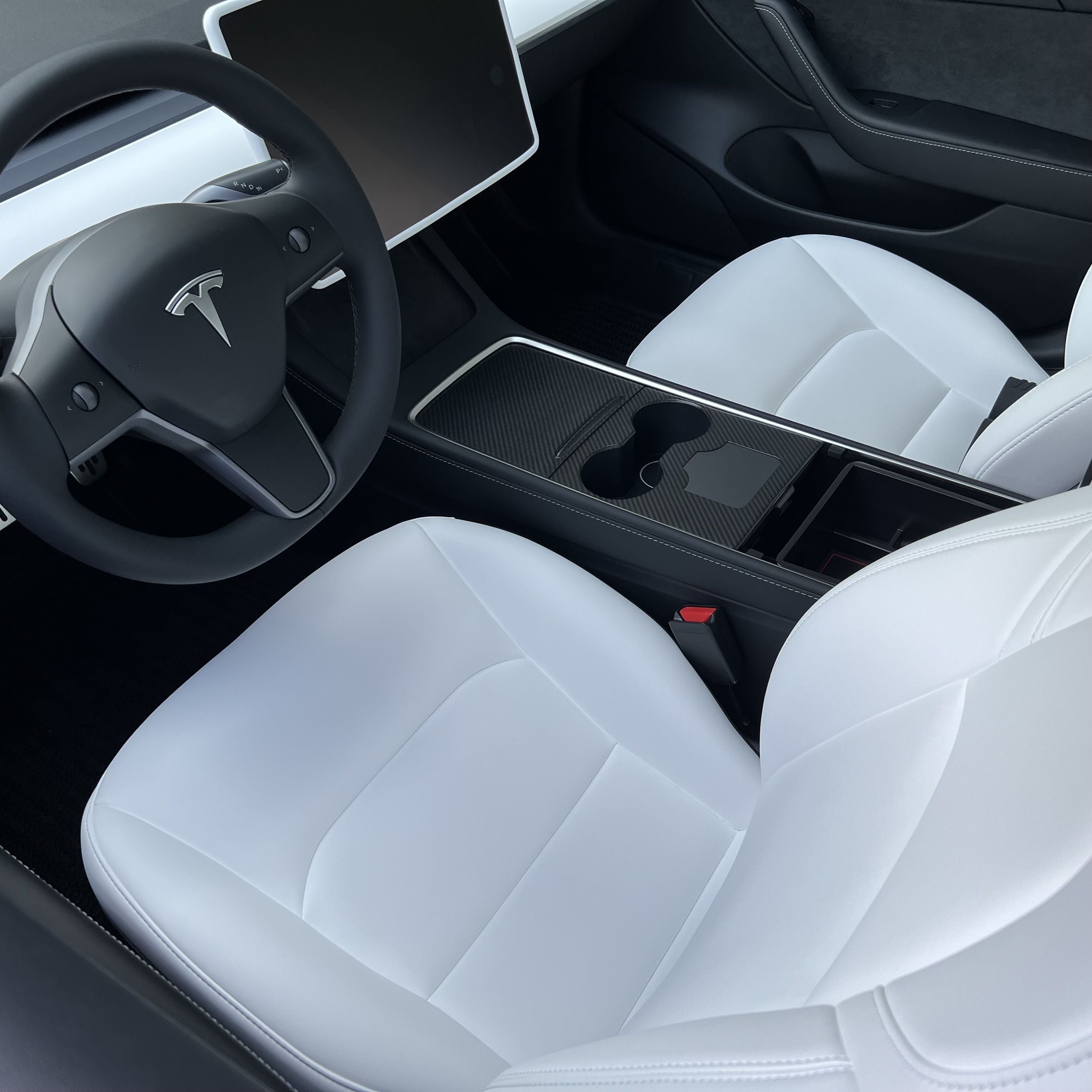 Tesla Model 3 / Y Center Console Wrap Cover (Gen. 1 & 2 & 3) - Carbon Fiber Interior Mods