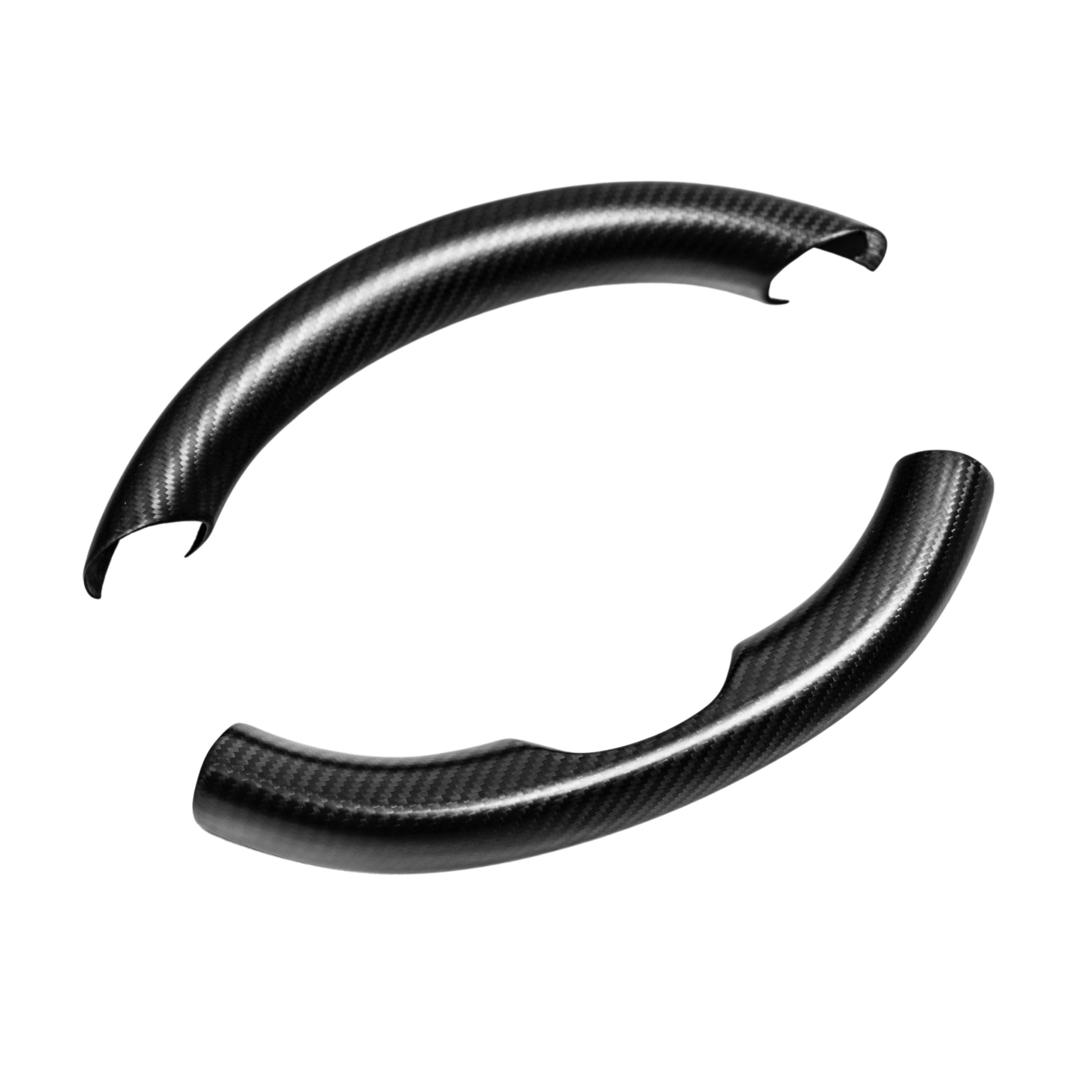 Upper / Lower Cover Steering Wheel Accessories for Tesla Model 3 / Y - Carbon Fiber Interior Mods