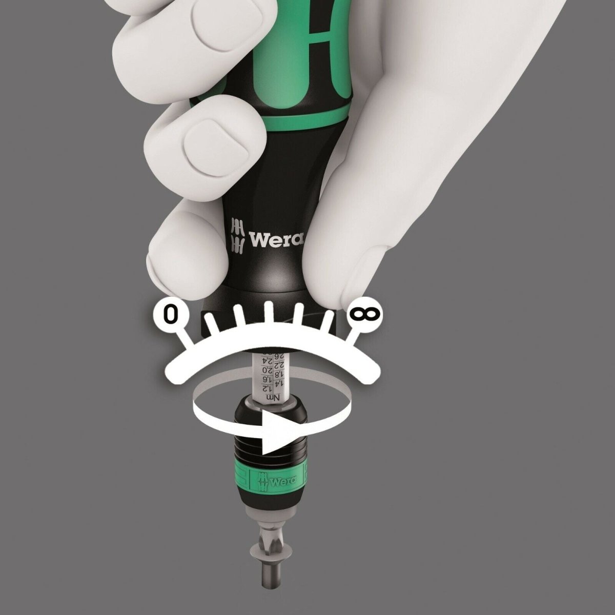 Wera 7400 Kraftform Adjustable Torque Screwdriver 1.2 - 3.0 Nm 1/4