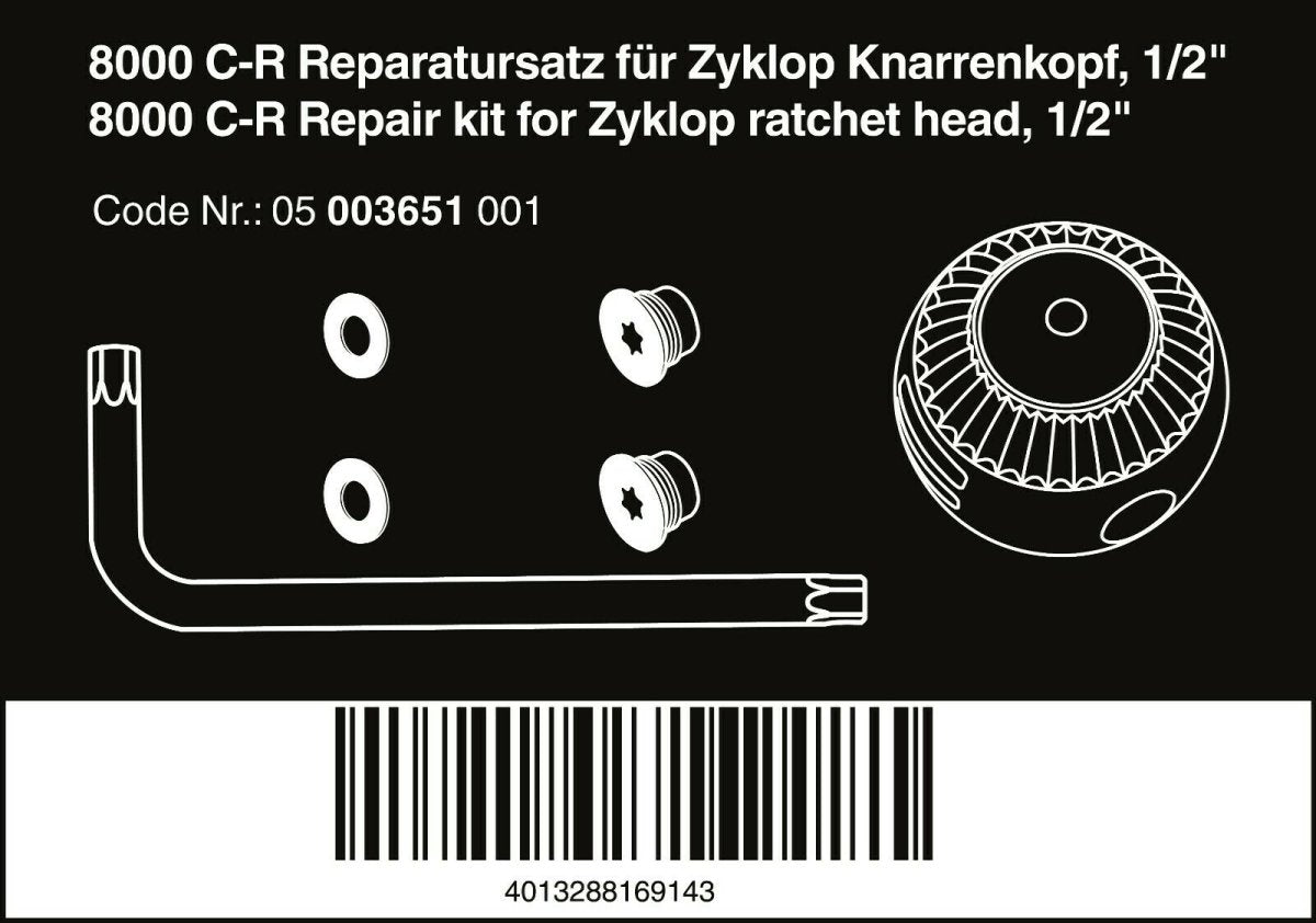 Wera 8000 C-R Zyklop Socket Wrench Repair Kit 1/2