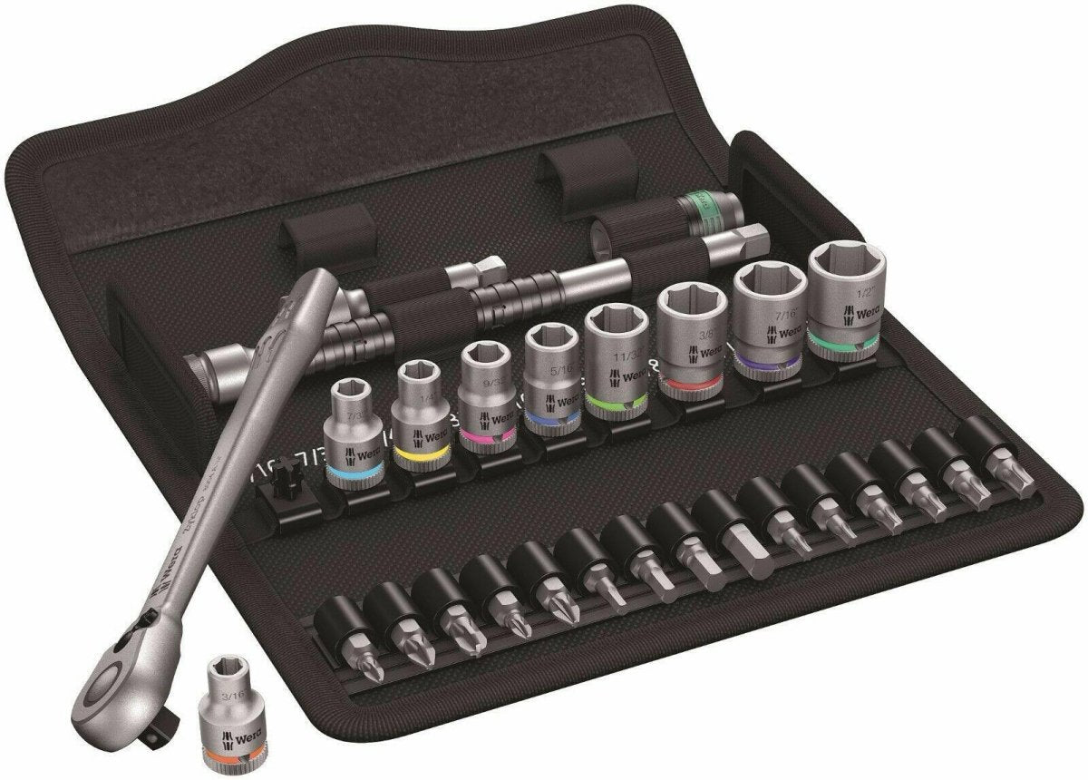 Wera 8100 SA 11 Zyklop Metal Switch Socket Wrench Set 1/4