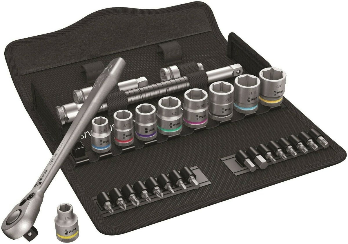 Wera 8100 SB 11 Zyklop Metal Switch Socket Wrench Set 3/8