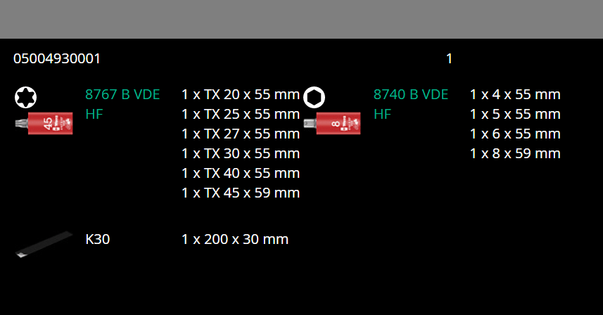 Wera 8767 B VDE HF Belt B VDE 1 Zyklop TORX® Socket Set 3/8