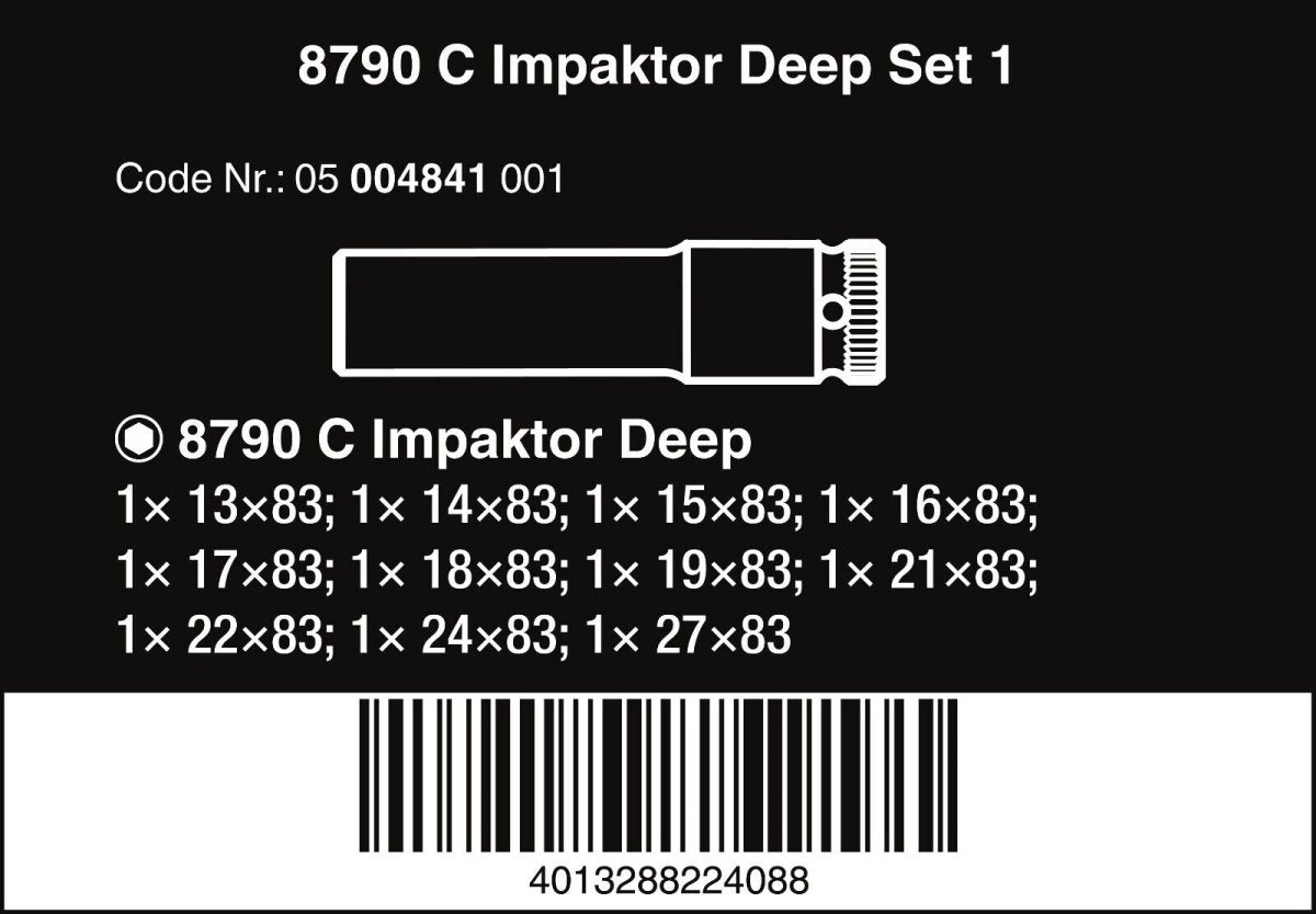 Wera 8790 C Impaktor Deep Set 1 Socket Set 1/2