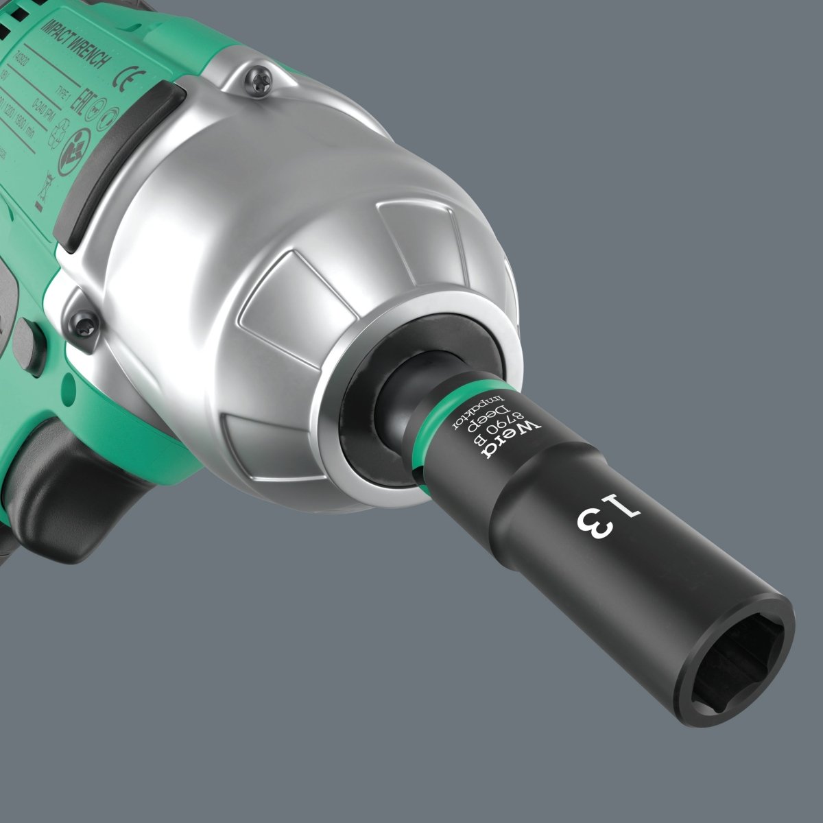 Wera 9660 Magnetic Rail B Impaktor Deep 1 Socket Set 3/8