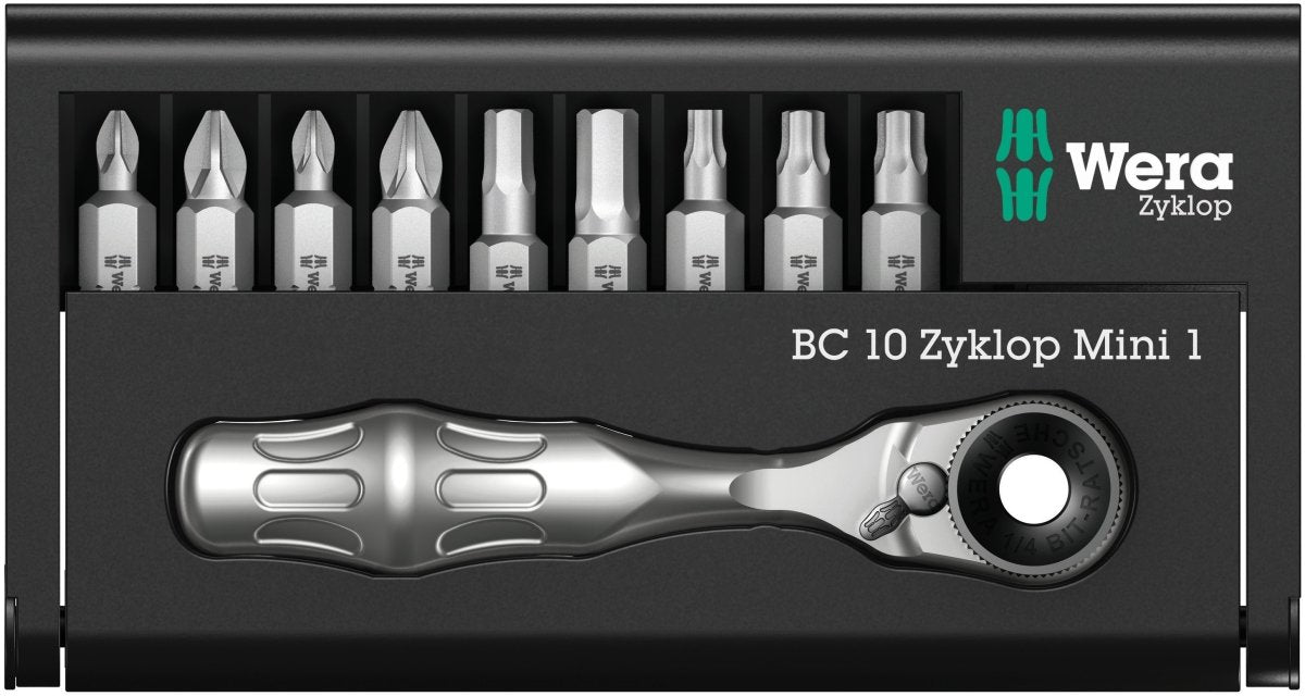 Wera Bit-Check 10 Zyklop Mini 1 Socket Wrench Bit Set 1/4
