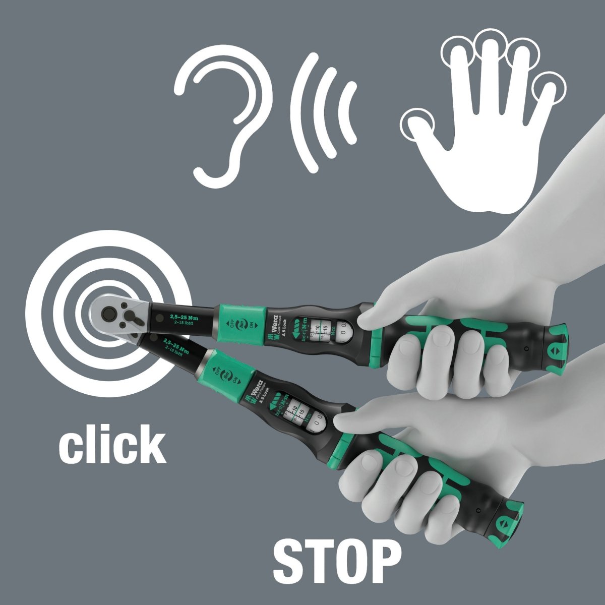 Wera Click-Torque Lock A 6 Torque Wrench 2.5 -25 Nm 1/4