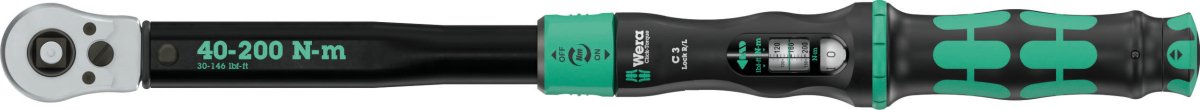 Wera Click-Torque Lock C 3 R/L Torque Wrench 40 - 200 Nm 1/2