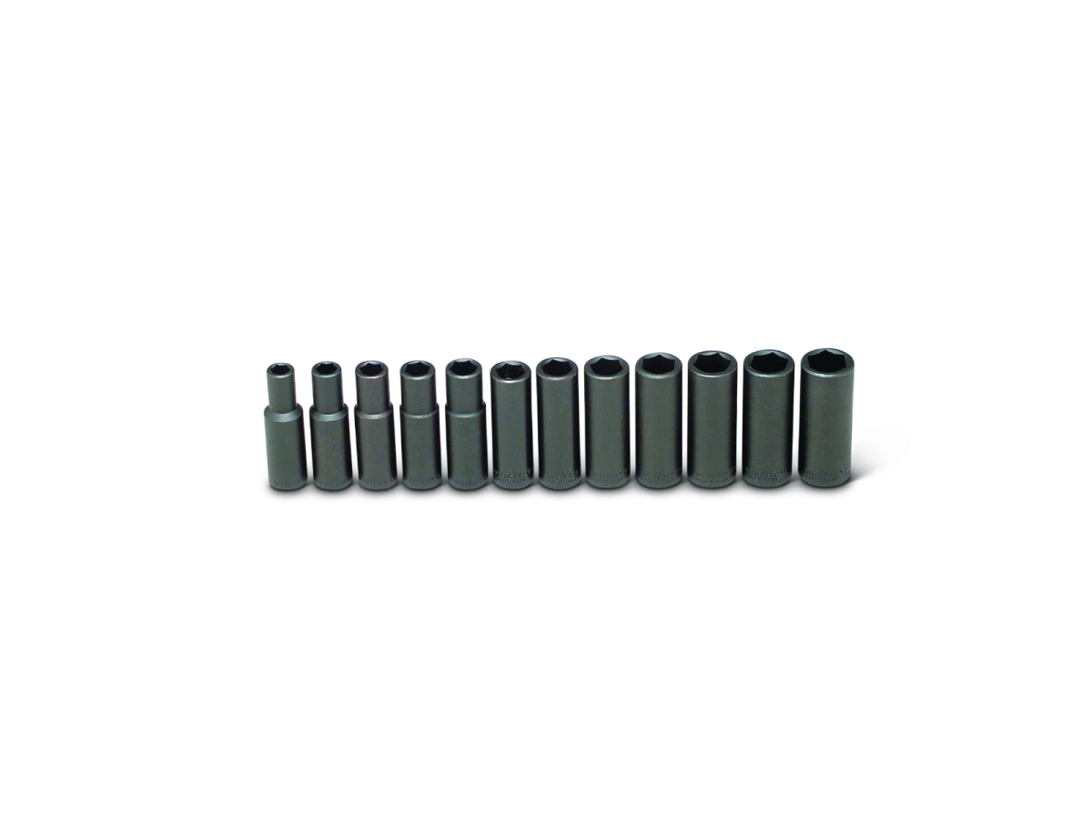 Wright Tool 6 Point Deep Impact Socket Set 12 Piece 1/2