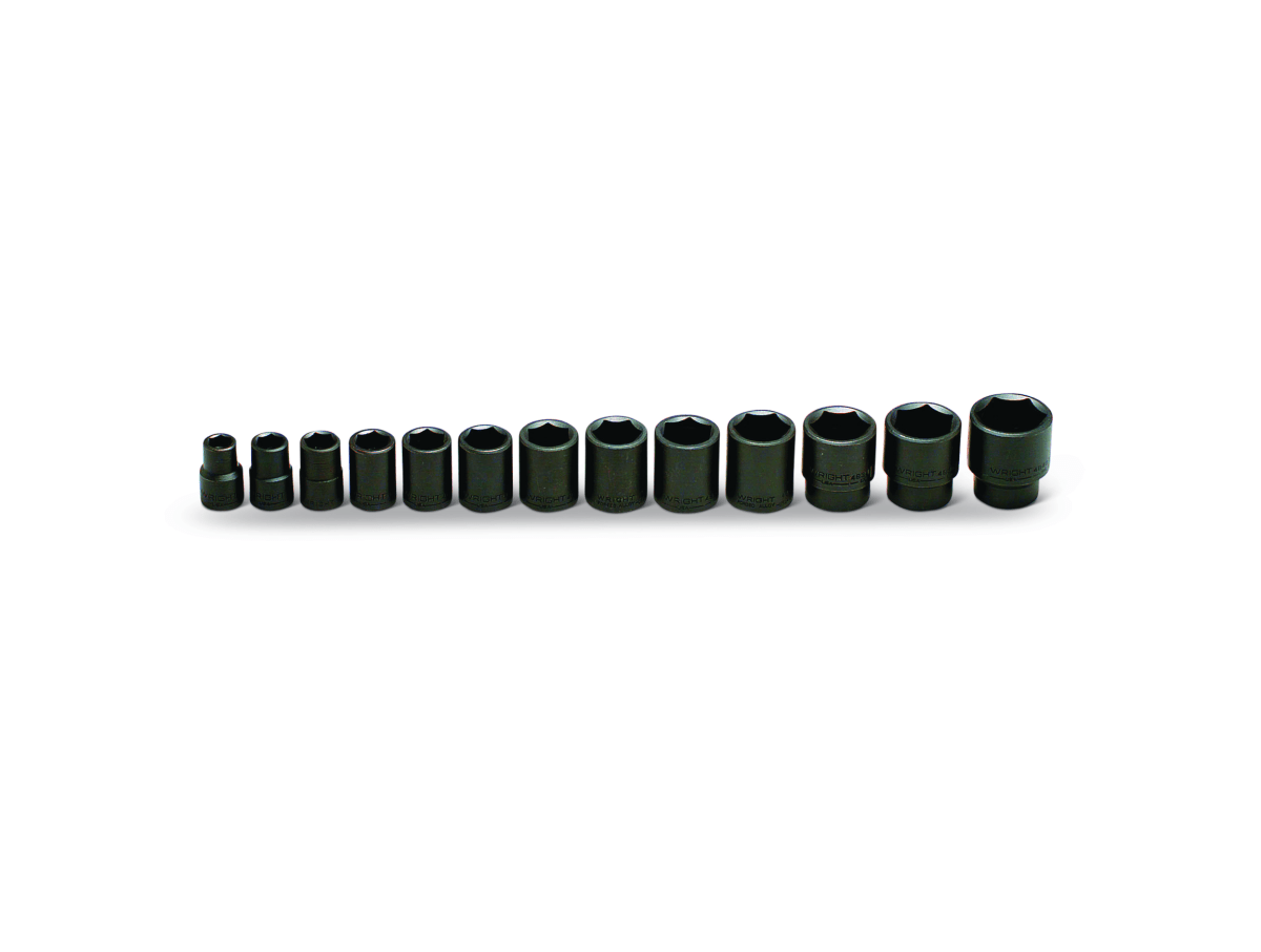 Wright Tool 6 Point Standard Impact Socket Set 13 Piece 1/2