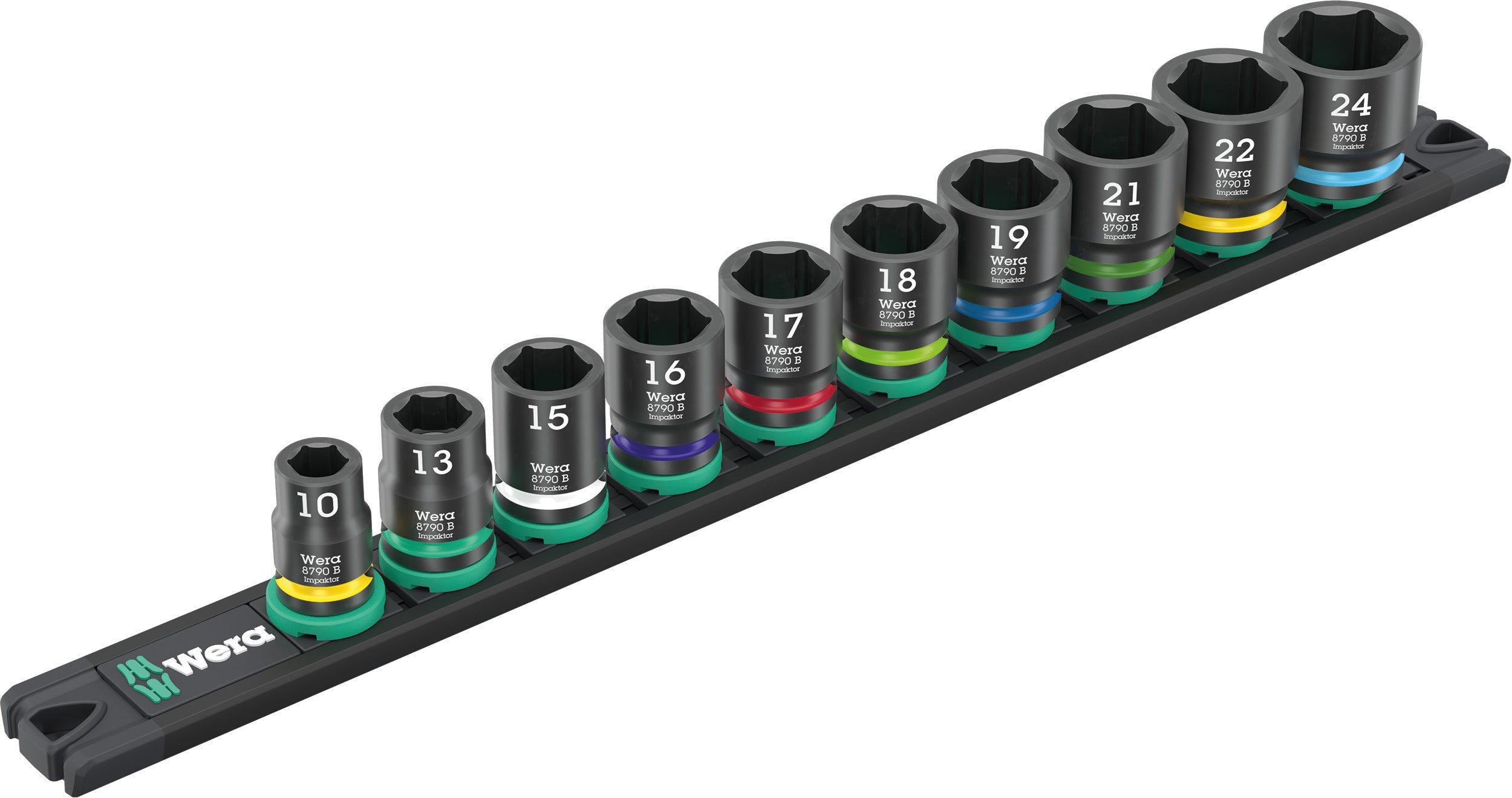 Wera 9607 Magnetic Rail B Impaktor 1 Socket Set 3/8