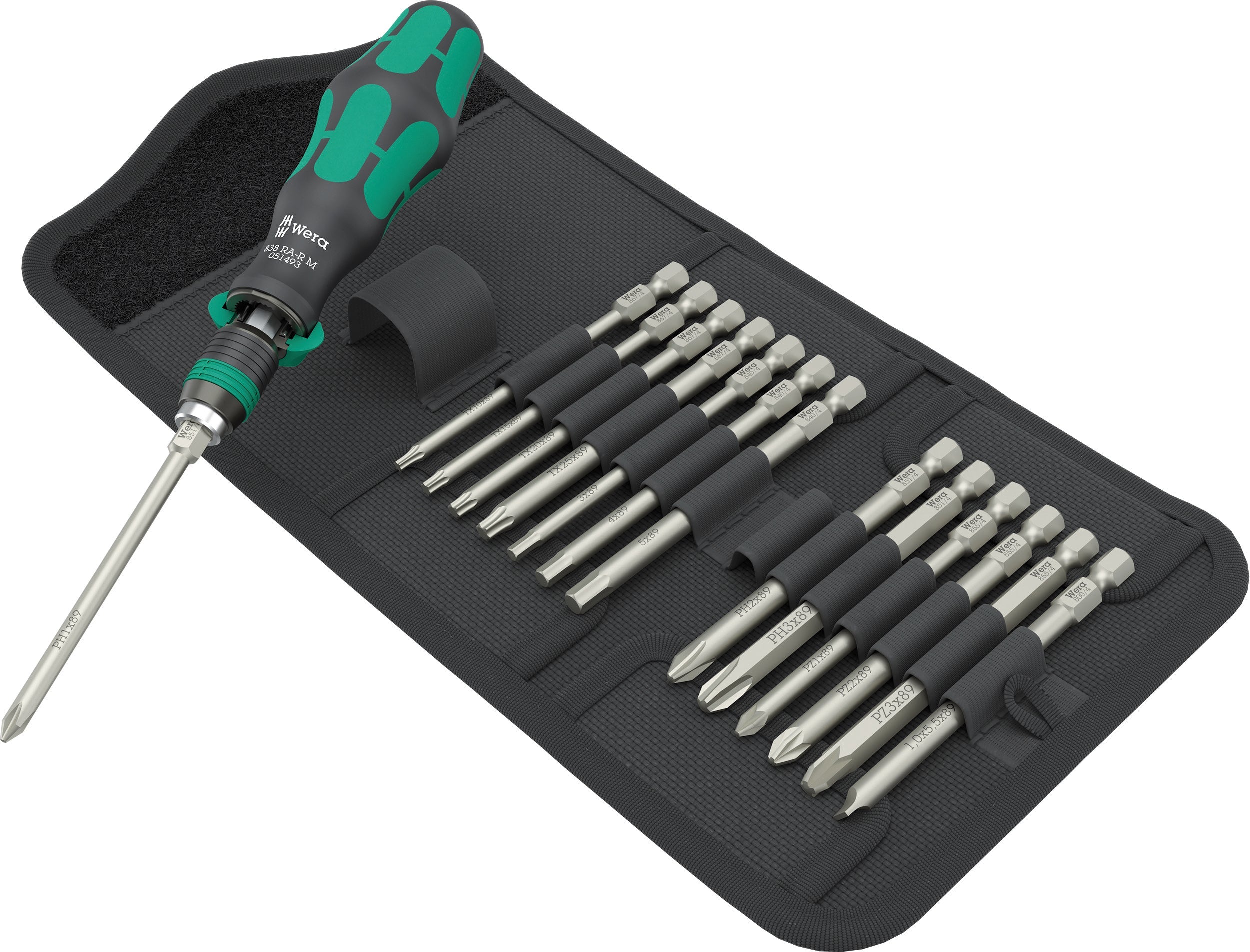 Wera Kraftform Kompakt 838 RA-R M Ratcheting Screwdriver Set 1 Metric 05051061001