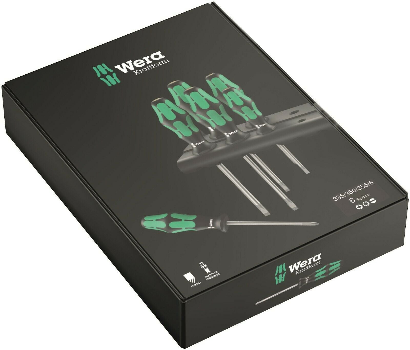 Wera 335/350/355/6 Kraftform Plus Lasertip Screwdriver Set 6 Piece 05105622001