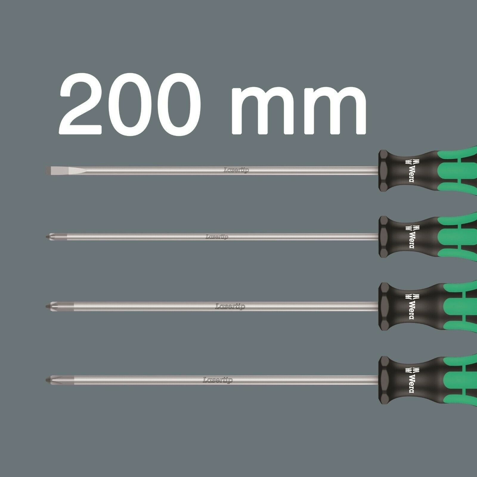 Wera 335/350/355/4 Kraftform Plus Screwdriver Set 200 mm Long 05347736002