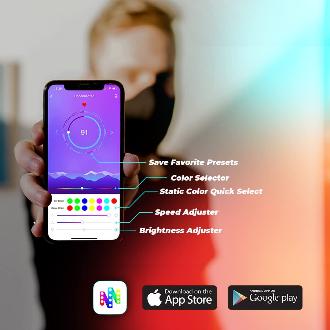 Master Tailgaters 5' Truck LED Flag Pole Hitch Mount with Smartphone App Control - Spiral Chasing Lights