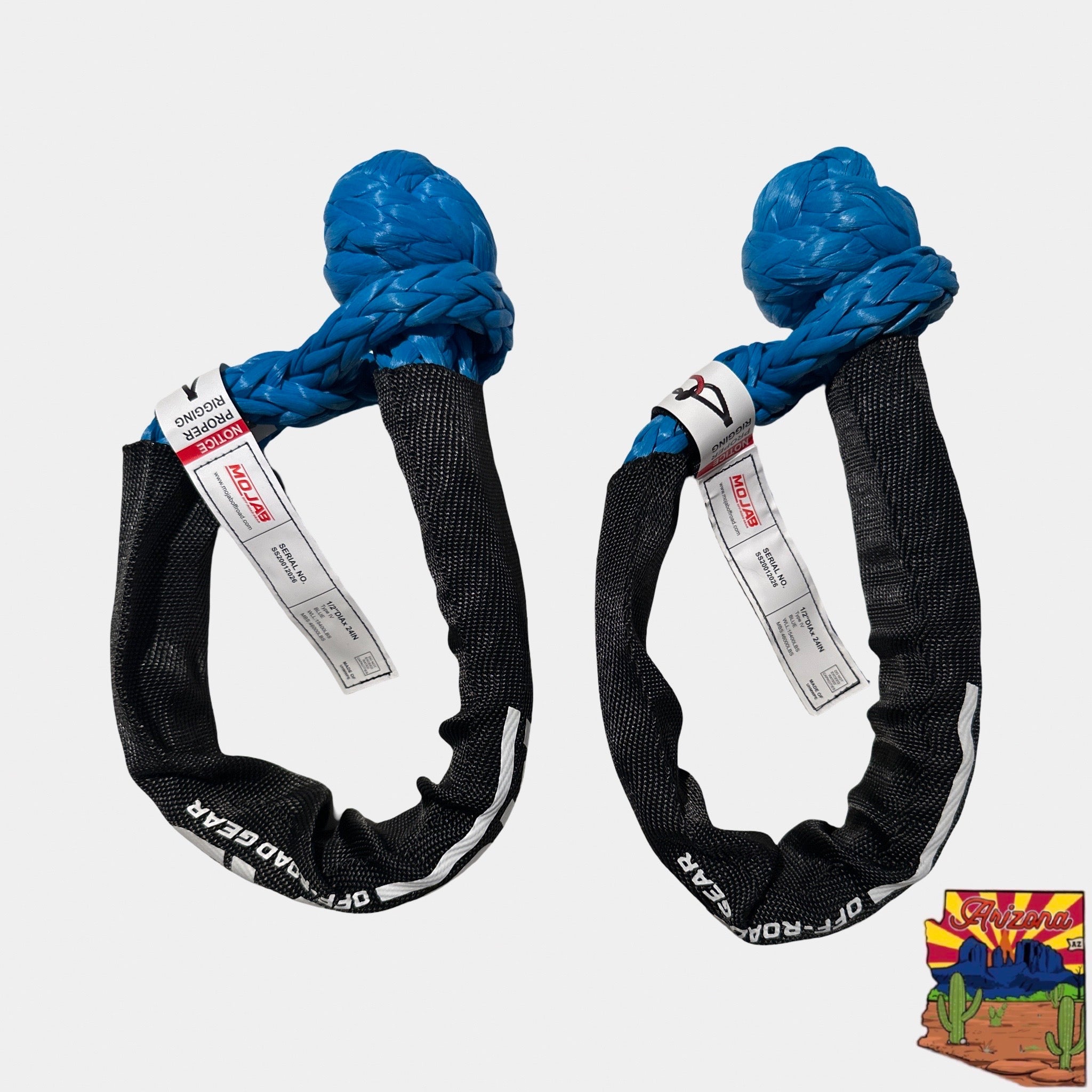Soft Shackle 1/2'' x 22'' with sleeve and bag (Set of 2 Shackles) (Lifetime Warranty)