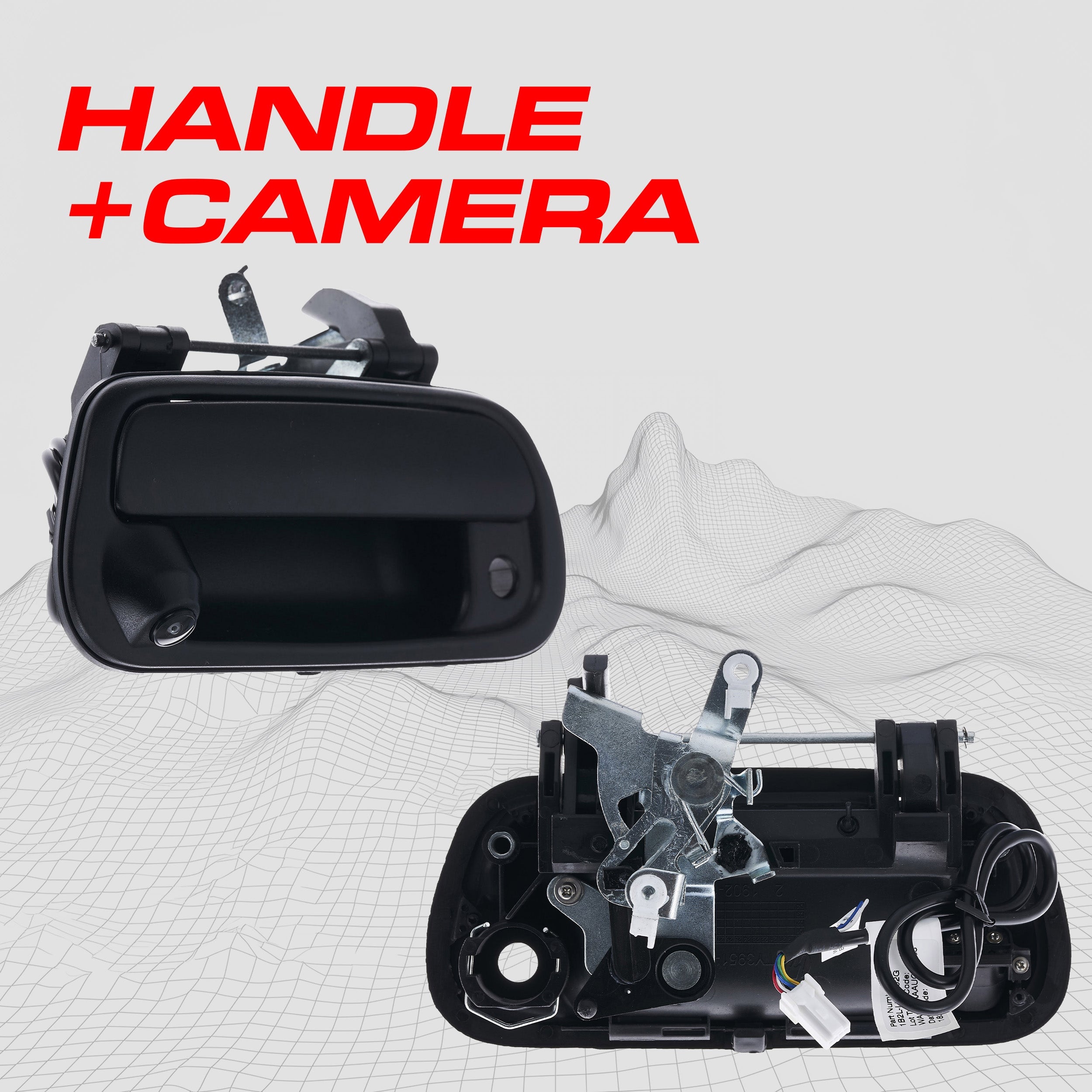 Toyota Tundra (2000-2006) Textured Black Replacement Tailgate Handle with Backup Camera