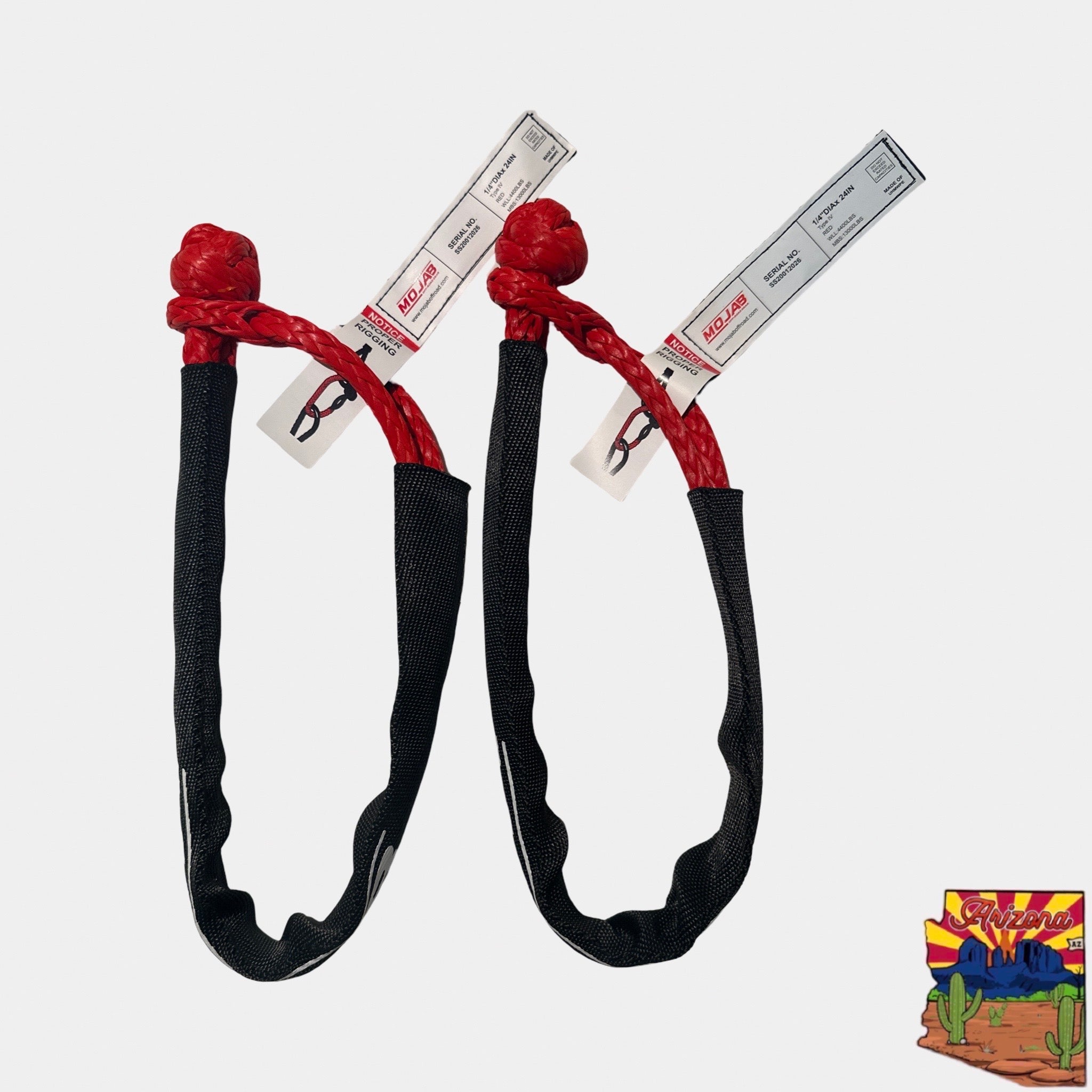 Soft Shackle 1/4'' x 24'' with sleeve and bag (Set of 2 Shackles) (Lifetime Warranty)