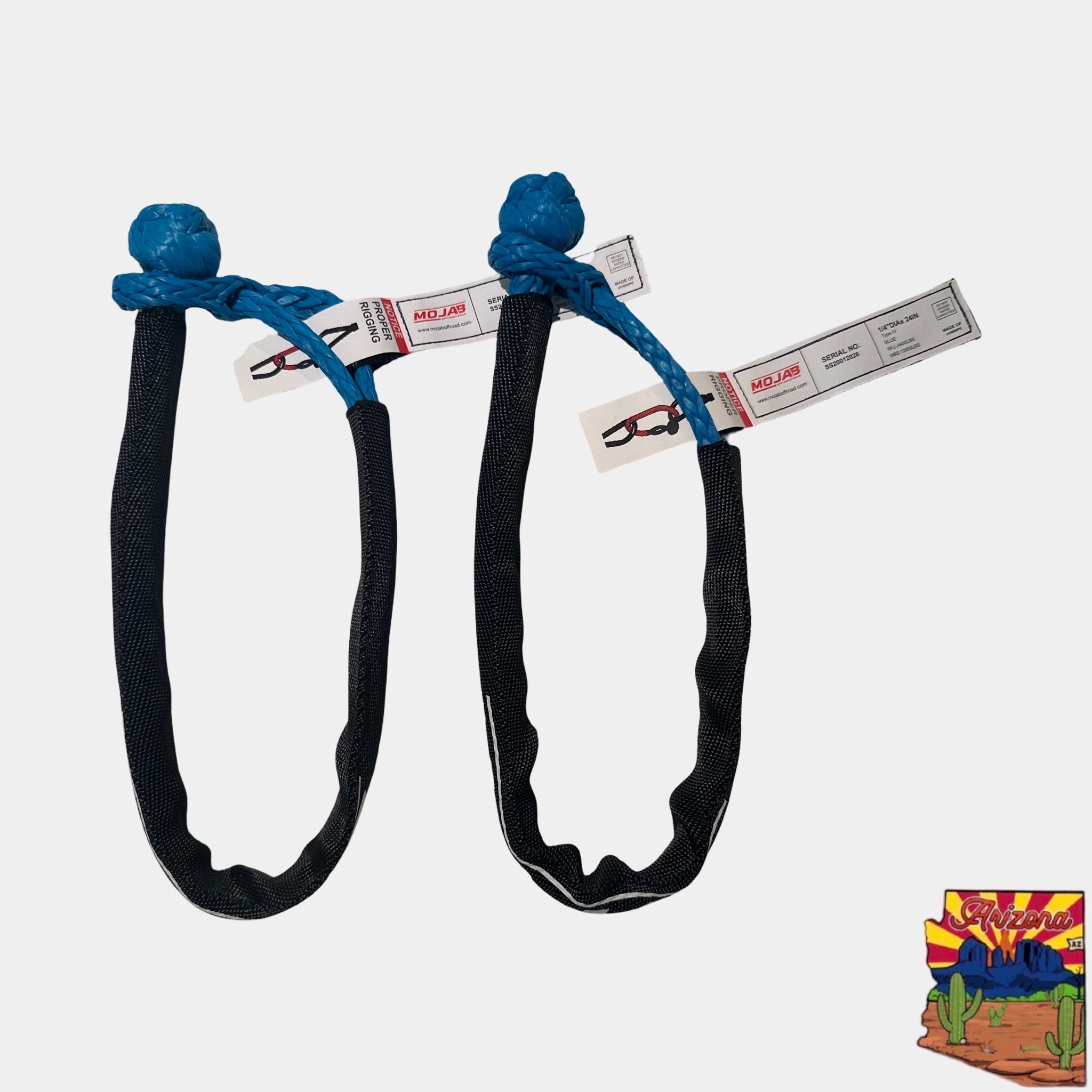 Soft Shackle 1/4'' x 24'' with sleeve and bag (Set of 2 Shackles) (Lifetime Warranty)