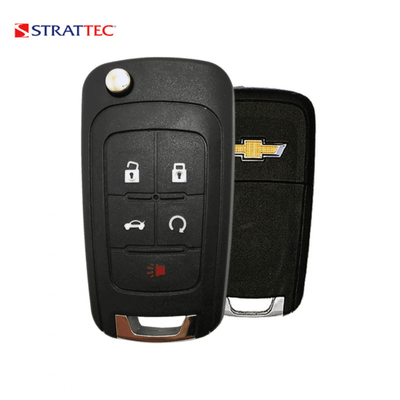 Chevrolet PEPS Smart Remote Flip Key Fob Replacement for Cruze Impala Malibu - 5Btn wit Trunk and Remote Start - OEM Part Strattec 5921873 (OHT05918179)