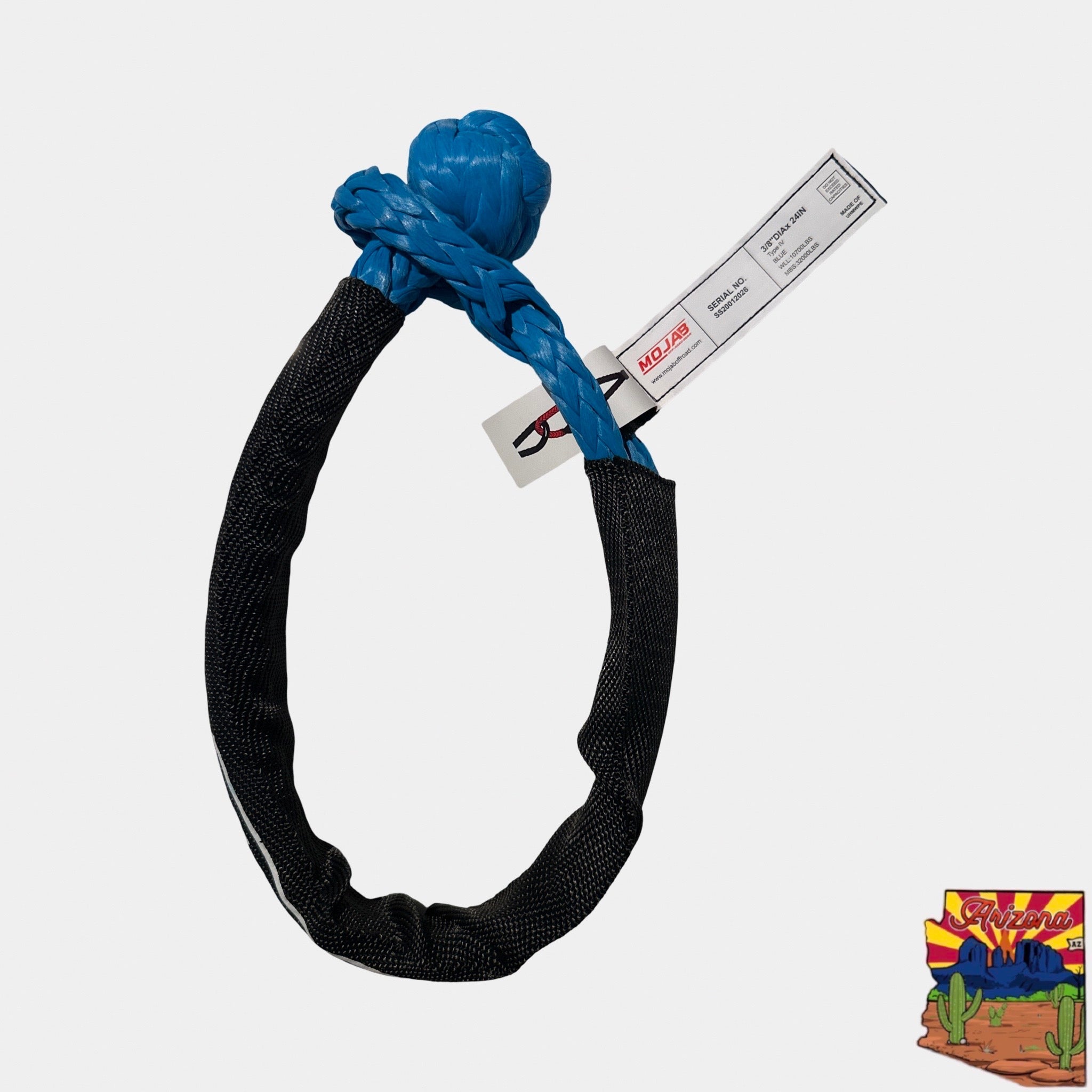 Soft Shackle 3/8'' x 22” with sleeve and bag (Single Shackle) (Lifetime Warranty)