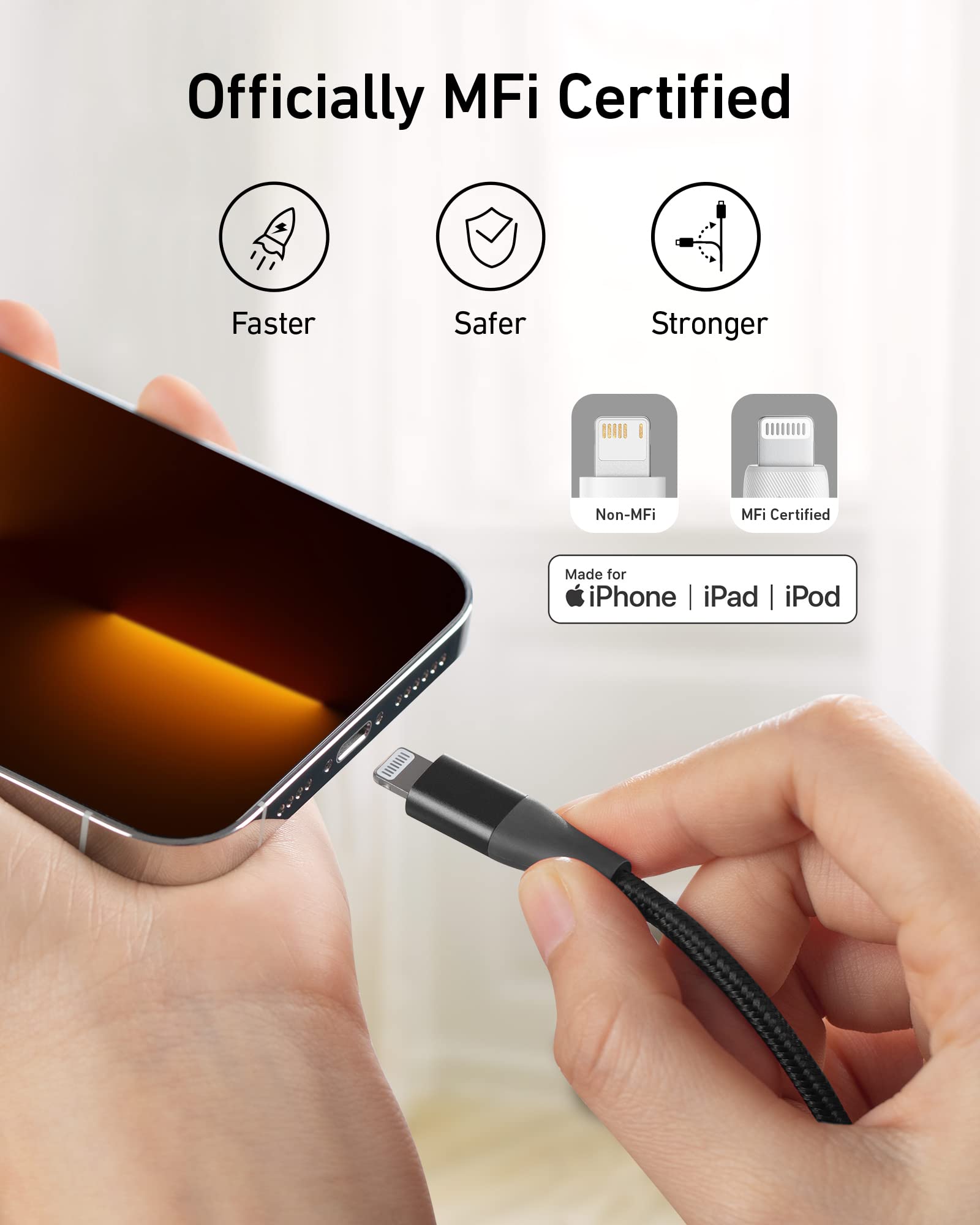 Anker <b>551</b> USB-A to Lightning Cable (3 ft / 6 ft / 10 ft)