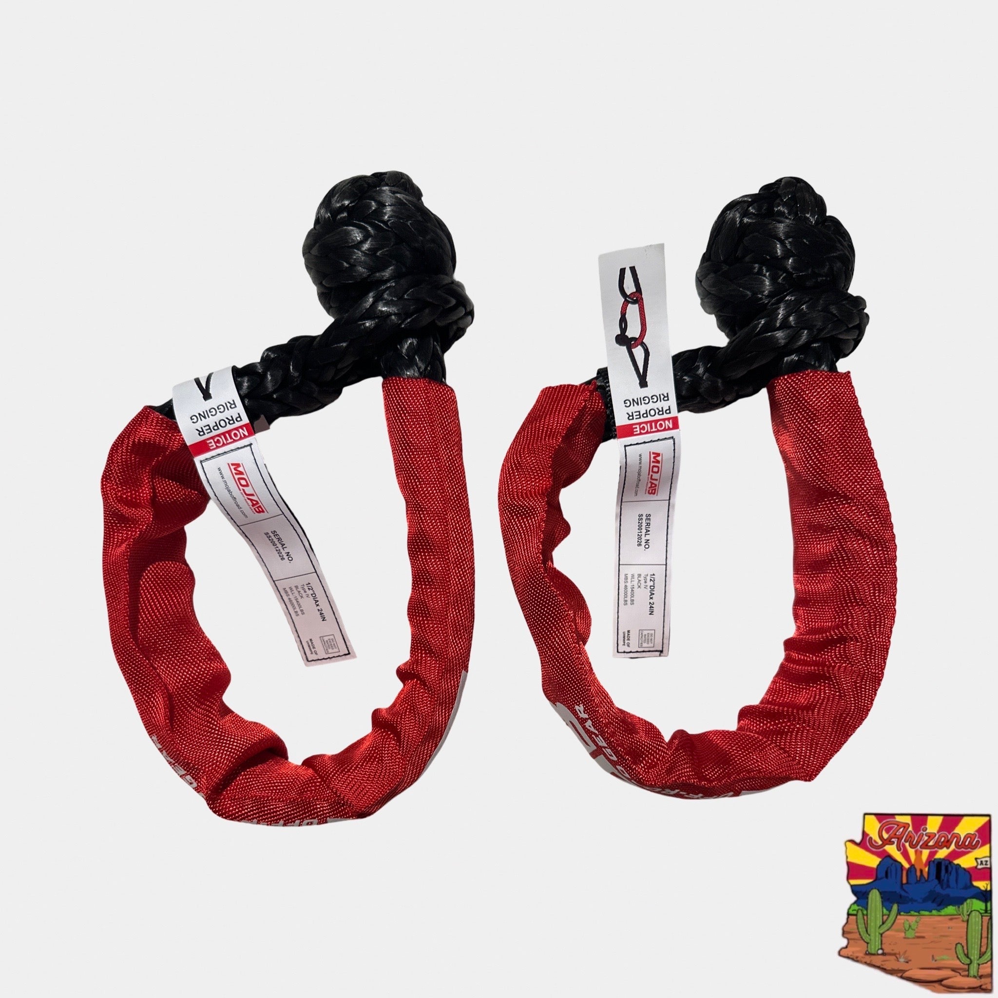 Soft Shackle 1/2'' x 22'' with sleeve and bag (Set of 2 Shackles) (Lifetime Warranty)