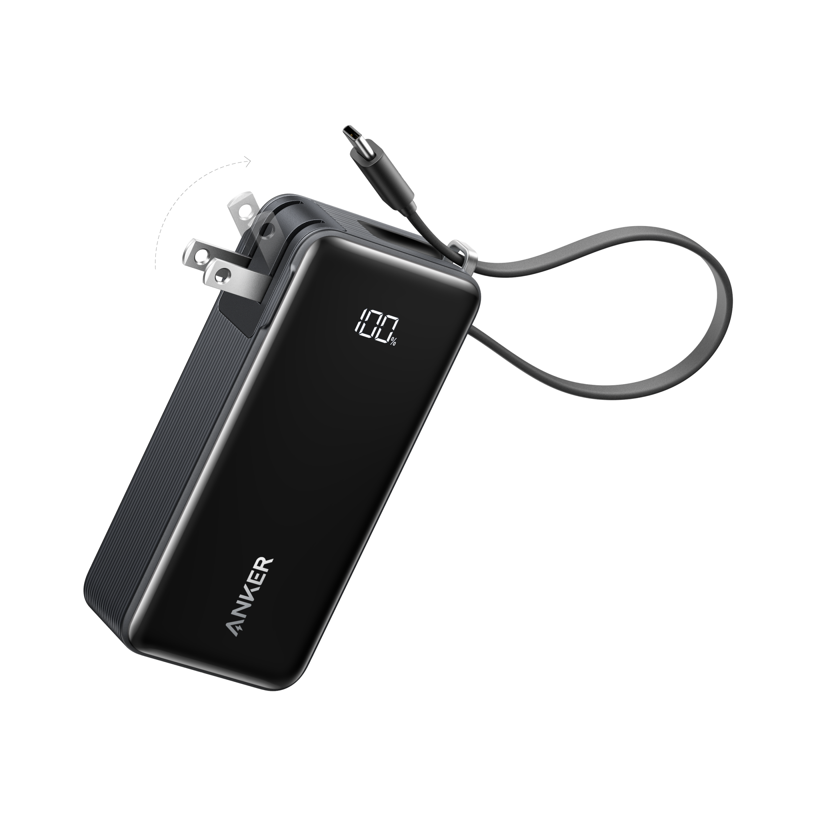 Anker Power Bank (10K, Fusion, Built-In Cable)