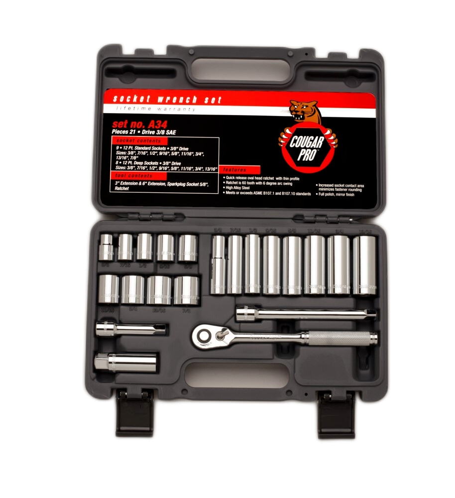 Cougar Pro Socket Wrench Set 3/8