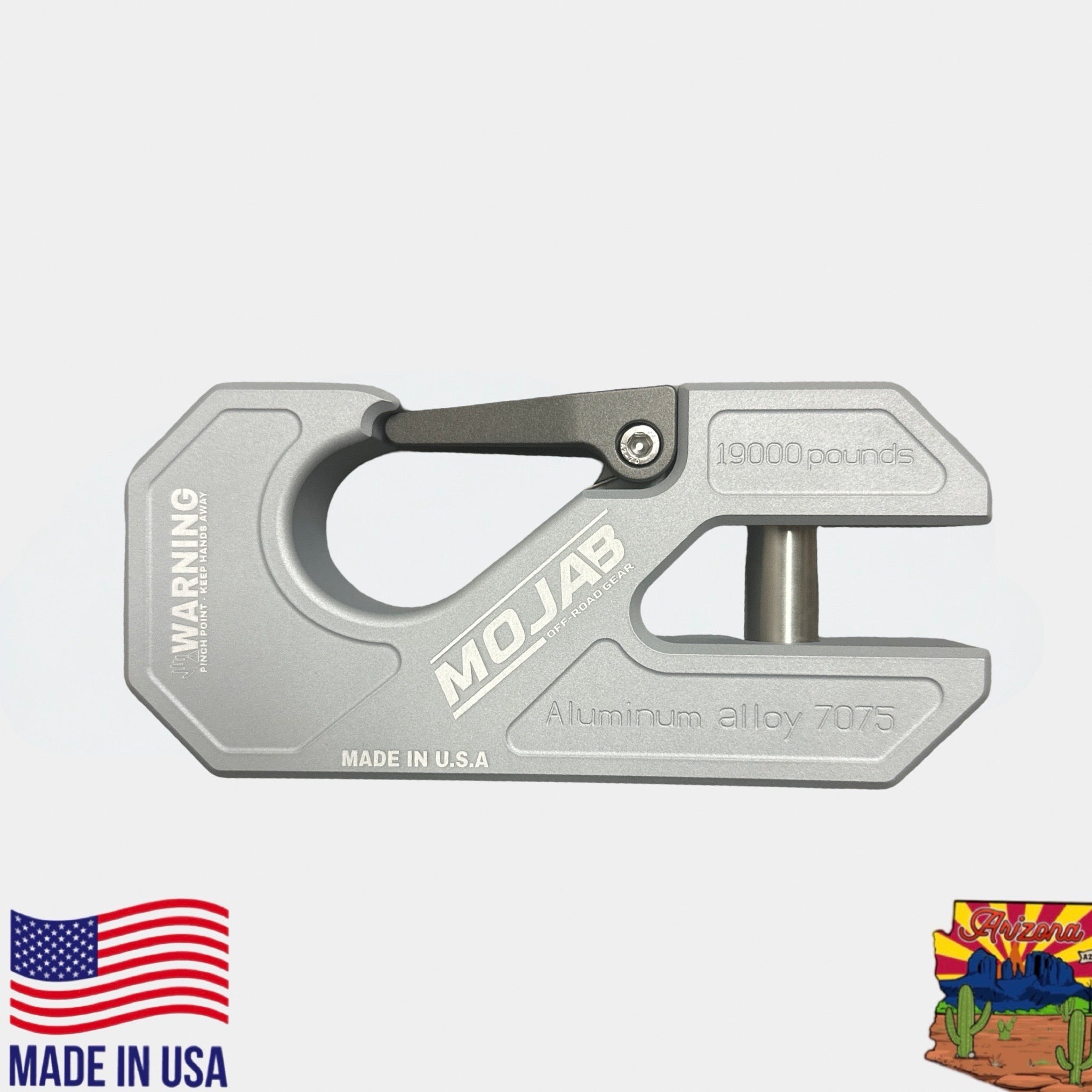 Aluminum winch shackle, closed latch (LIFE TIME WARRANTY*)