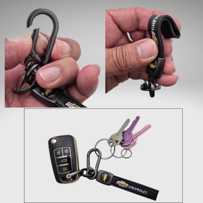 Custom Leather Car Brand Keychain with Anti-Lost D-Ring – Sleek Auto Accessory for Men & Women