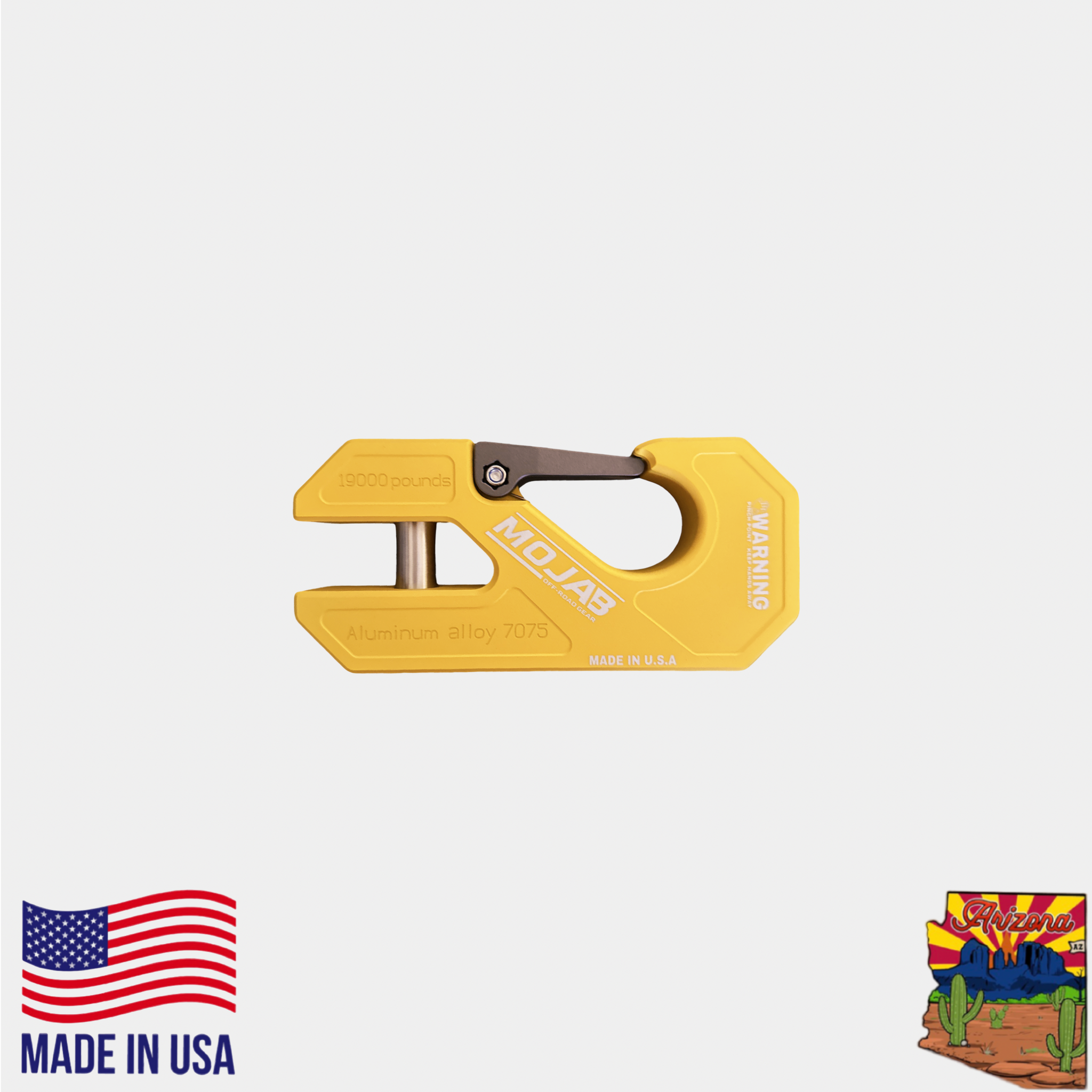 Aluminum winch shackle, closed latch (LIFE TIME WARRANTY*)