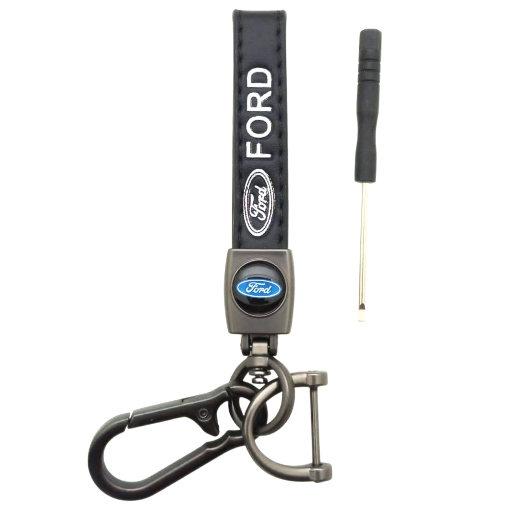 Custom Leather Car Brand Keychain with Anti-Lost D-Ring – Sleek Auto Accessory for Men & Women