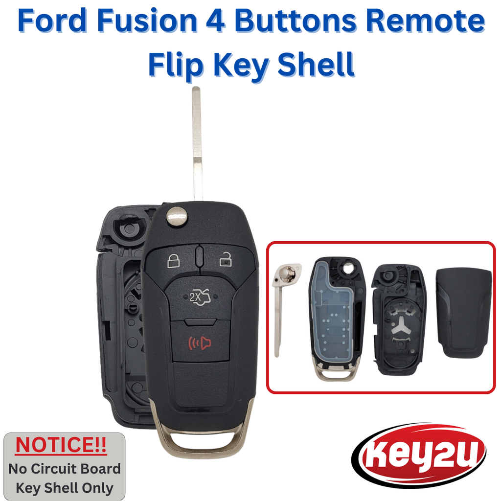 X AUTOHAUX 4 Button Smart Key Fob Case Keyless Entry Remote