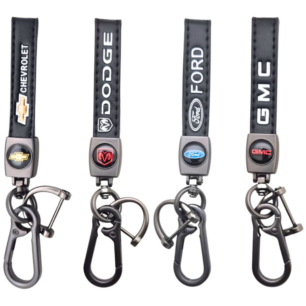 Custom Leather Car Brand Keychain with Anti-Lost D-Ring – Sleek Auto Accessory for Men & Women