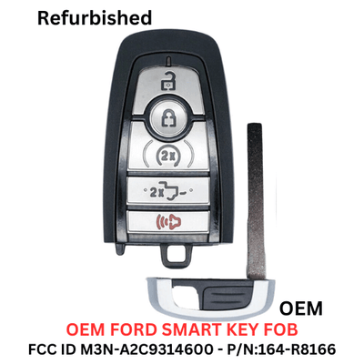 Ford F-Series (2017-2023) OEM Smart Keyless Entry Key Fob, 5-Button FCC ID: M3N-A2C93142600, P/N: 164-R8166 (902 MHz)