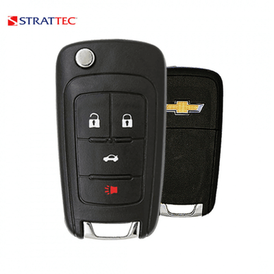 Chevrolet Camaro Cruze Equinox Malibu Sonic, Flip Key Fob for Ignition Lock with Key Blade System - 4B Trunk - OEM Part Strattec 5912543 (OHT01060512)