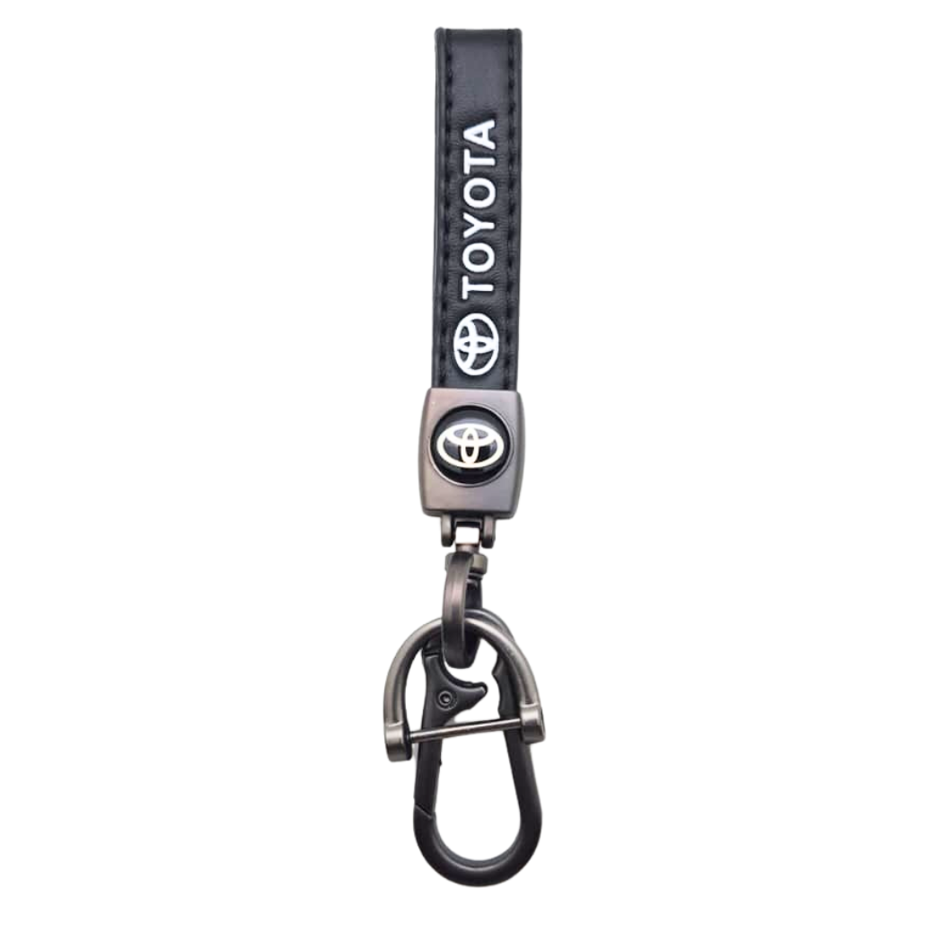 Toyota Style Custom Leather Car Brand Keychain with Anti-Lost D-Ring – Stylish Vehicle Brand Accessory