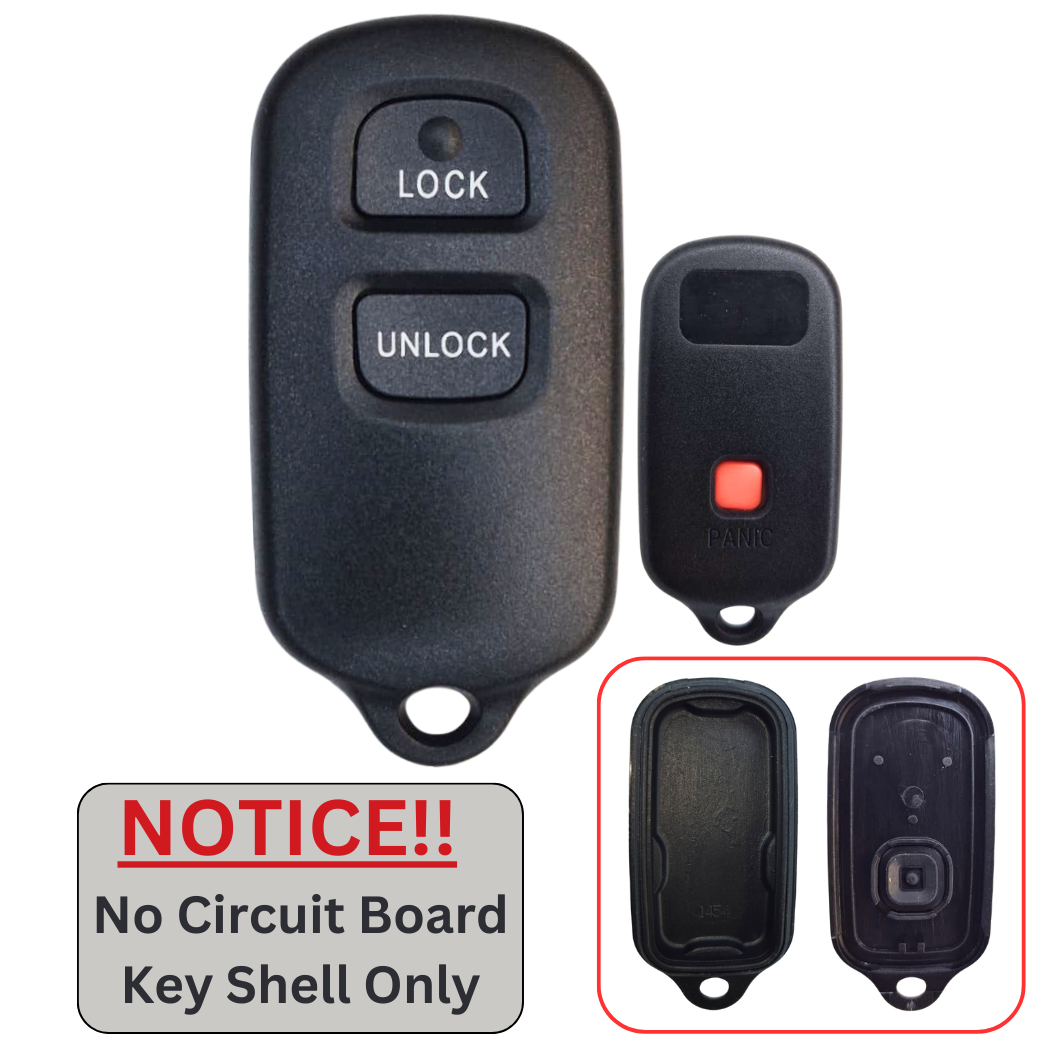 Toyota Scion 3-Button Remote Shell for FCC ID: HYQ12BBX, HYQ12BAN (key2u).