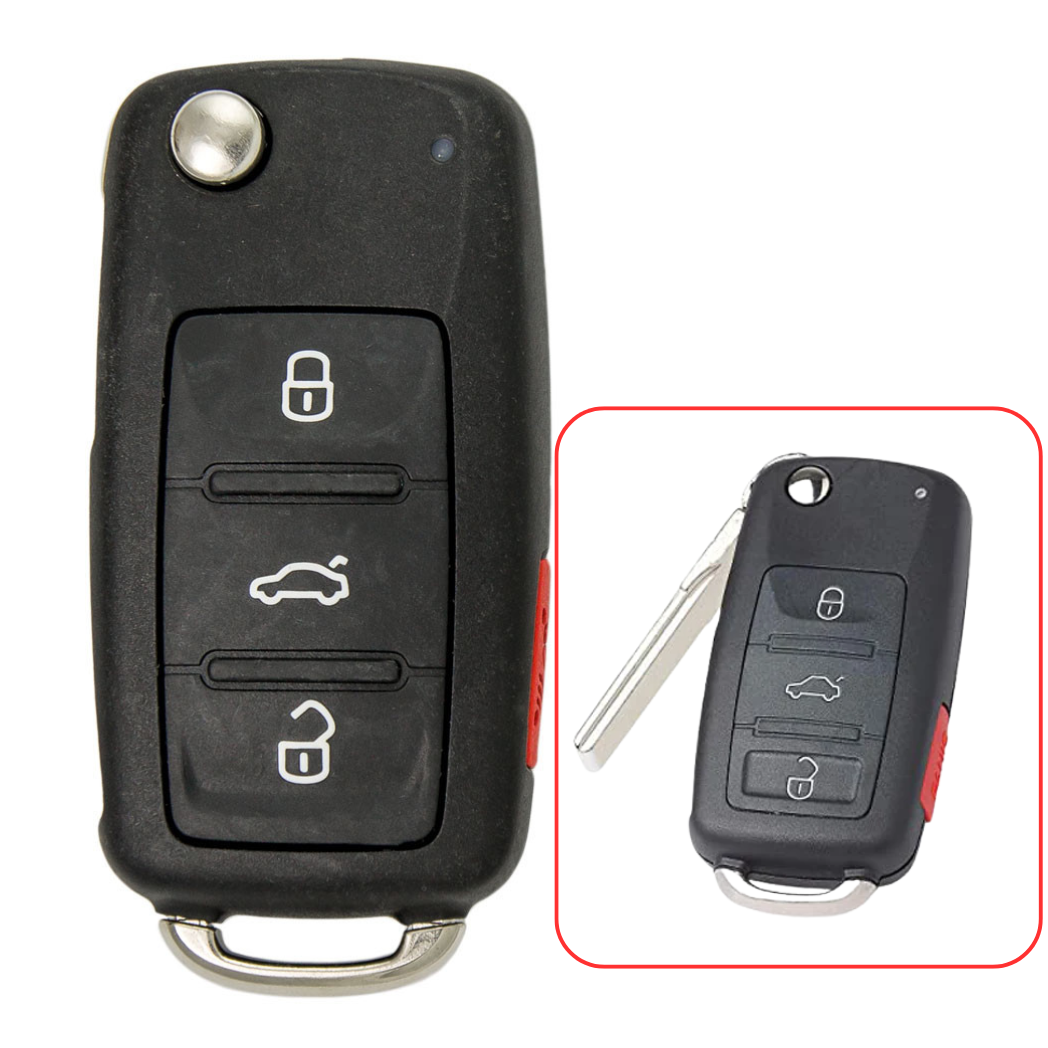 Volkswagen Remote Flip Key CAN Replacement for P/N: 5K0837202AE / FCC ID: NBG010180T (key2u)