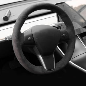 TESERY Alcantara Steering Wheel Cover for Model 3 / Y