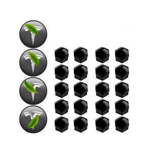Wheel Center Cap Kit with Puller for Model 3/Y/S/X | 4 Hub Caps + 20 Lug Nut Covers