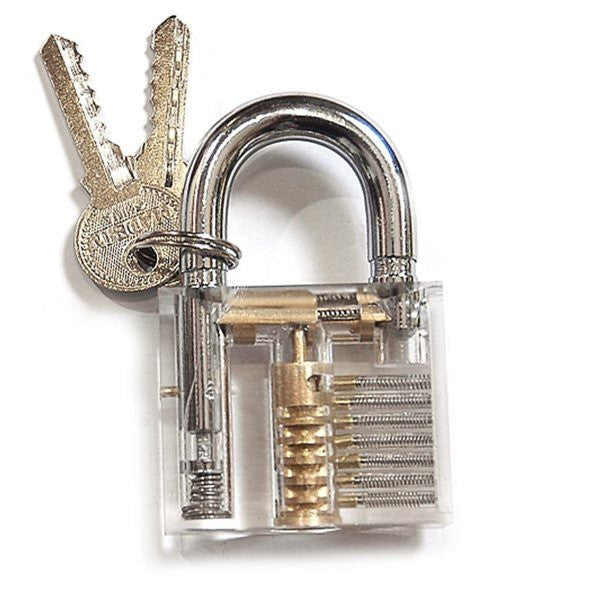 Clear Practice Lock - Training Padlock Ideal for understanding lock mechanisms & education
