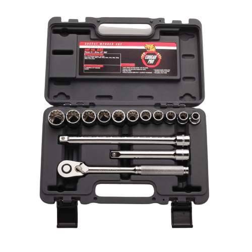 Cougar Pro Socket Wrench Box Set 14 Pieces 1/2
