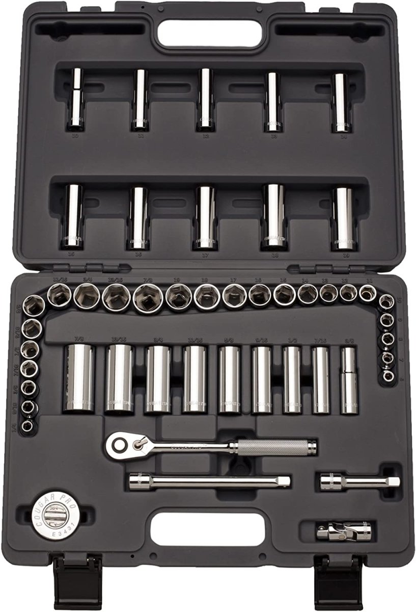 Cougar Pro Socket Wrench Box Set 49 Pieces 3/8